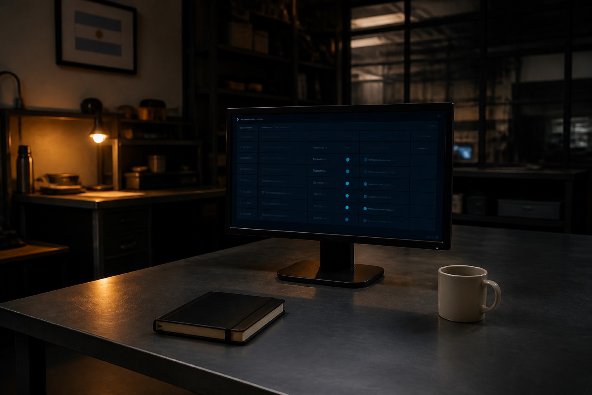 Puesto de trabajo con un sistema de operación en pantalla